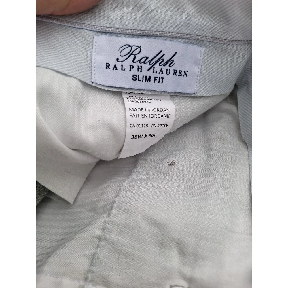 Ralph Lauren Slim Fit Green Gingham Slacks 38x30